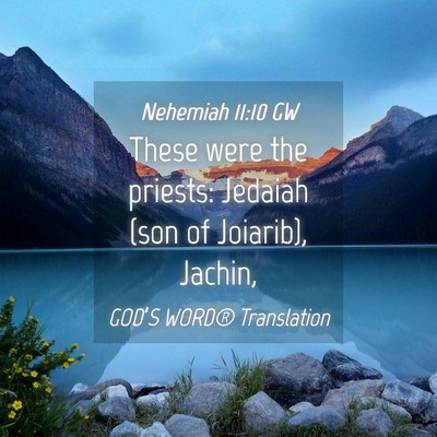 Picture 04 - Nehemiah 11:10 GW - These were the priests: Jedaiah (son of Joiarib), - Bible Verse Picture