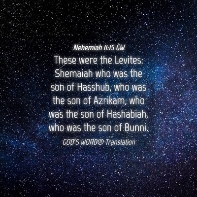 Picture 04 - Nehemiah 11:15 GW - These were the Levites: Shemaiah who was the son - Bible Verse Picture