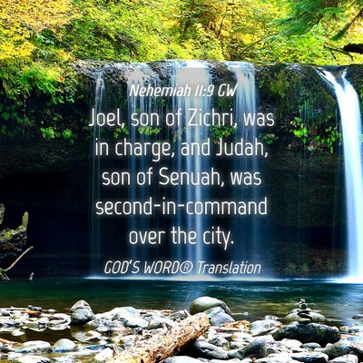 Picture 04 - Nehemiah 11:9 GW - Joel, son of Zichri, was in charge, and Judah, - Bible Verse Picture