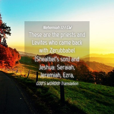 Picture 04 - Nehemiah 12:1 GW - These are the priests and Levites who came back - Bible Verse Picture