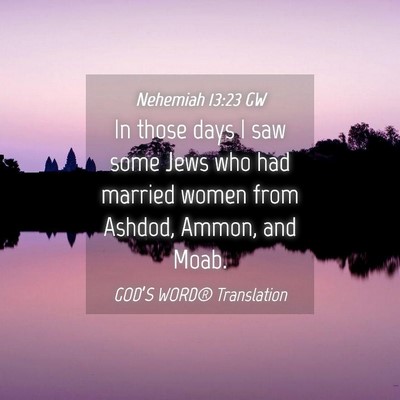 Picture 04 - Nehemiah 13:23 GW - In those days I saw some Jews who had married - Bible Verse Picture