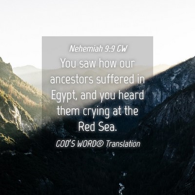 Picture 04 - Nehemiah 9:9 GW - You saw how our ancestors suffered in Egypt, and - Bible Verse Picture