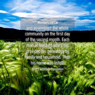 Picture 04 - Numbers 1:18 GW - and assembled the whole community on the first - Bible Verse Picture