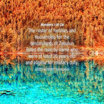 Picture 04 - Numbers 1:30 GW - The roster of families and households for the - Bible Verse Picture