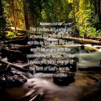 Picture 04 - Numbers 1:53 GW - The Levites will camp all around the tent of - Bible Verse Picture