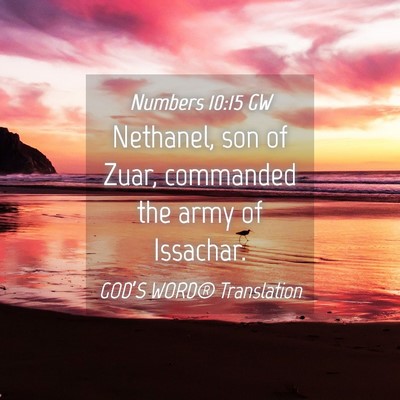 Picture 04 - Numbers 10:15 GW - Nethanel, son of Zuar, commanded the army of - Bible Verse Picture