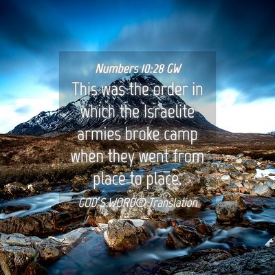 Picture 04 - Numbers 10:28 GW - This was the order in which the Israelite armies - Bible Verse Picture