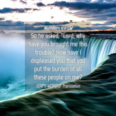 Picture 04 - Numbers 11:11 GW - So he asked, “Lord, why have you brought me - Bible Verse Picture