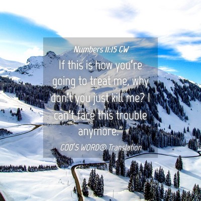 Picture 04 - Numbers 11:15 GW - If this is how you’re going to treat me, why - Bible Verse Picture