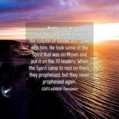 Picture 04 - Numbers 11:25 GW - Then the Lord came down in the column of smoke - Bible Verse Picture