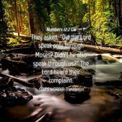 Picture 04 - Numbers 12:2 GW - They asked, “Did the Lord speak only through - Bible Verse Picture