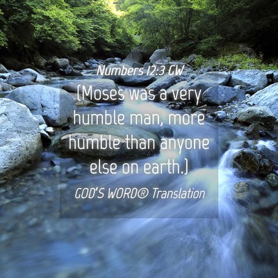 Picture 04 - Numbers 12:3 GW - (Moses was a very humble man, more humble than - Bible Verse Picture