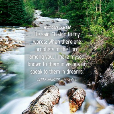 Picture 04 - Numbers 12:6 GW - He said, “Listen to my words: When there are - Bible Verse Picture