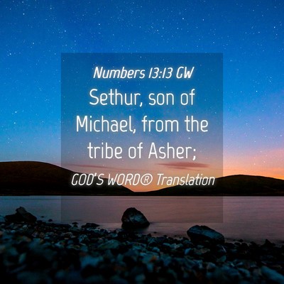 Picture 04 - Numbers 13:13 GW - Sethur, son of Michael, from the tribe of - Bible Verse Picture