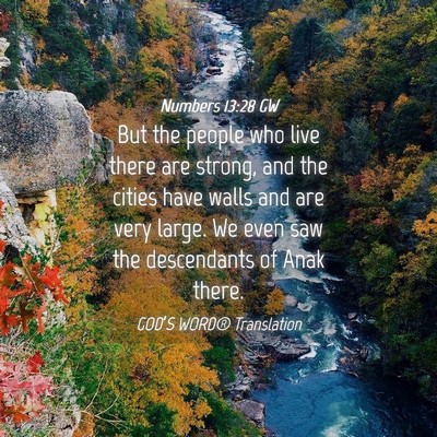Picture 04 - Numbers 13:28 GW - But the people who live there are strong, and the - Bible Verse Picture