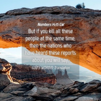 Picture 04 - Numbers 14:15 GW - But if you kill all these people at the same - Bible Verse Picture