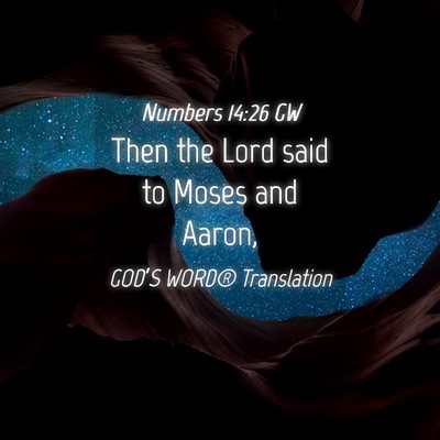 Picture 04 - Numbers 14:26 GW - Then the Lord said to Moses and - Bible Verse Picture