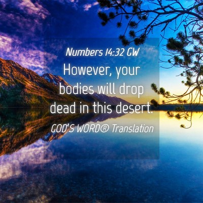 Picture 04 - Numbers 14:32 GW - However, your bodies will drop dead in this - Bible Verse Picture