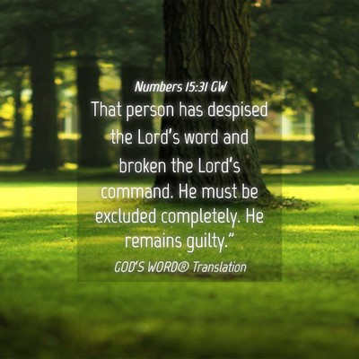 Picture 04 - Numbers 15:31 GW - That person has despised the Lord’s word and - Bible Verse Picture