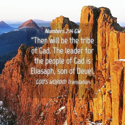 Picture 04 - Numbers 2:14 GW - “Then will be the tribe of Gad. The leader for - Bible Verse Picture