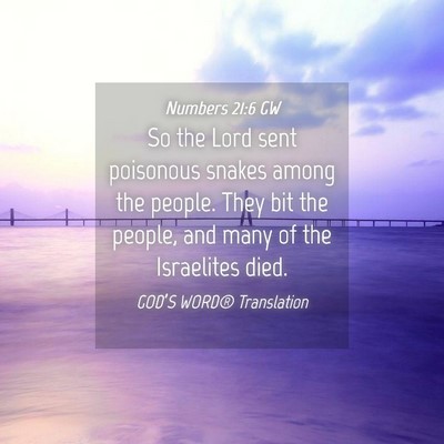 Picture 04 - Numbers 21:6 GW - So the Lord sent poisonous snakes among the - Bible Verse Picture