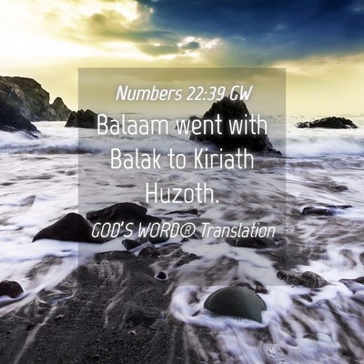 Picture 04 - Numbers 22:39 GW - Balaam went with Balak to Kiriath - Bible Verse Picture