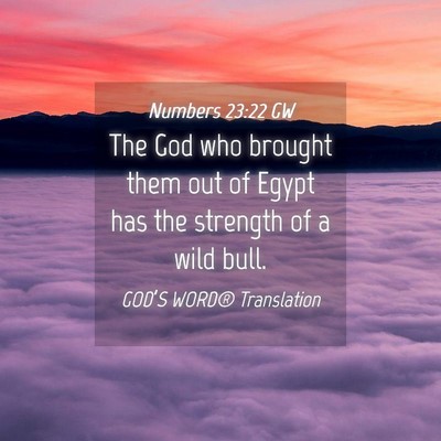 Picture 04 - Numbers 23:22 GW - The God who brought them out of Egypt has the - Bible Verse Picture