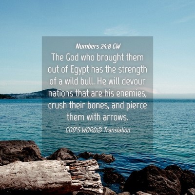 Picture 04 - Numbers 24:8 GW - The God who brought them out of Egypt has the - Bible Verse Picture