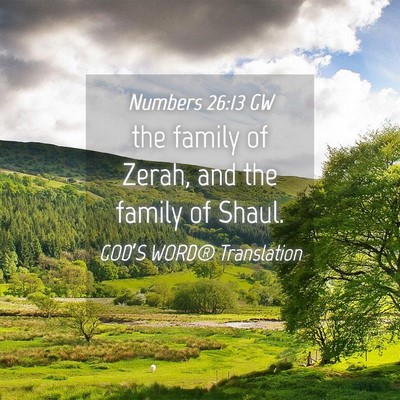 Picture 04 - Numbers 26:13 GW - the family of Zerah, and the family of - Bible Verse Picture
