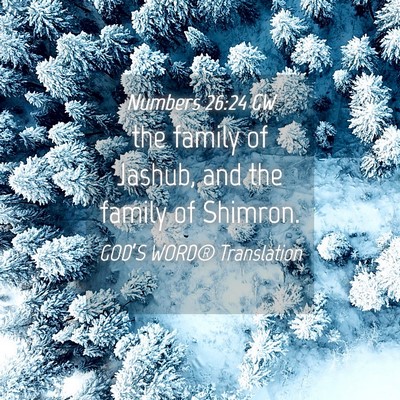 Picture 04 - Numbers 26:24 GW - the family of Jashub, and the family of - Bible Verse Picture