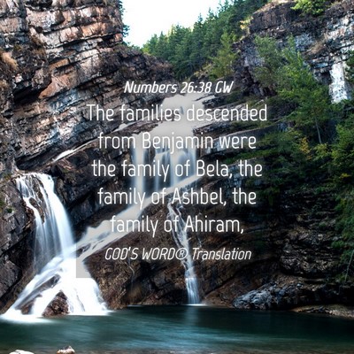 Picture 04 - Numbers 26:38 GW - The families descended from Benjamin were the - Bible Verse Picture