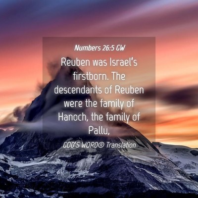 Picture 04 - Numbers 26:5 GW - Reuben was Israel’s firstborn. The descendants - Bible Verse Picture