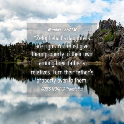 Picture 04 - Numbers 27:7 GW - “Zelophehad’s daughters are right. You must - Bible Verse Picture