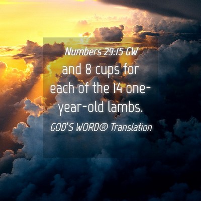 Picture 04 - Numbers 29:15 GW - and 8 cups for each of the 14 one-year-old - Bible Verse Picture