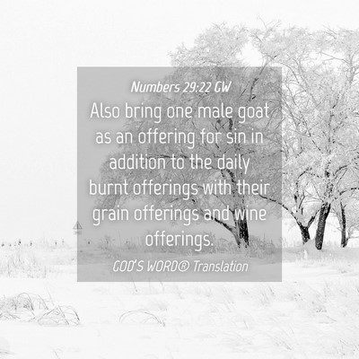 Picture 04 - Numbers 29:22 GW - Also bring one male goat as an offering for sin - Bible Verse Picture