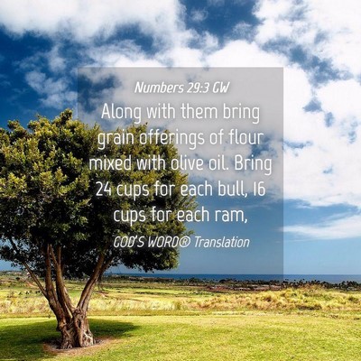Picture 04 - Numbers 29:3 GW - Along with them bring grain offerings of flour - Bible Verse Picture