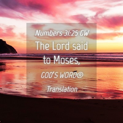 Picture 04 - Numbers 31:25 GW - The Lord said to - Bible Verse Picture