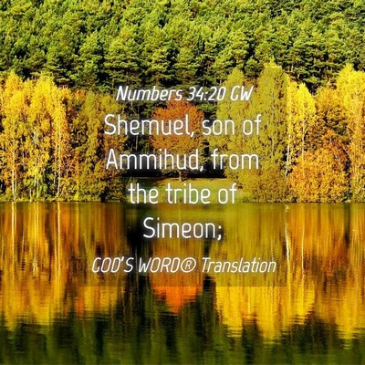 Picture 04 - Numbers 34:20 GW - Shemuel, son of Ammihud, from the tribe of - Bible Verse Picture