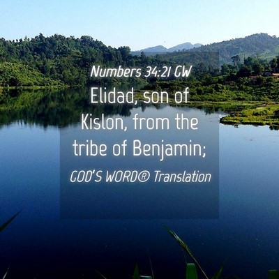 Picture 04 - Numbers 34:21 GW - Elidad, son of Kislon, from the tribe of - Bible Verse Picture