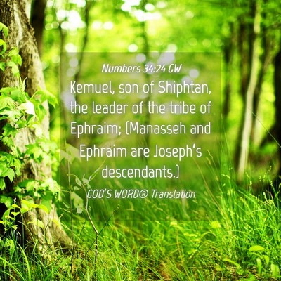 Picture 04 - Numbers 34:24 GW - Kemuel, son of Shiphtan, the leader of the tribe - Bible Verse Picture