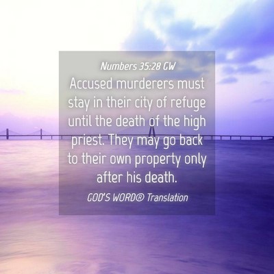 Picture 04 - Numbers 35:28 GW - Accused murderers must stay in their city of - Bible Verse Picture