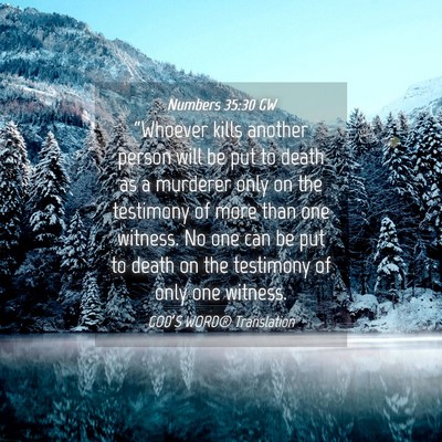 Picture 04 - Numbers 35:30 GW - “Whoever kills another person will be put to - Bible Verse Picture
