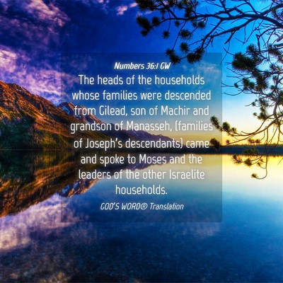Picture 04 - Numbers 36:1 GW - The heads of the households whose families were - Bible Verse Picture