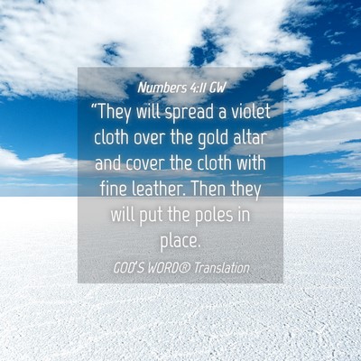 Picture 04 - Numbers 4:11 GW - “They will spread a violet cloth over the gold - Bible Verse Picture