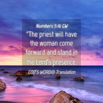 Picture 04 - Numbers 5:16 GW - “The priest will have the woman come forward - Bible Verse Picture