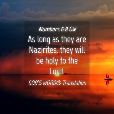 Picture 04 - Numbers 6:8 GW - As long as they are Nazirites, they will be holy - Bible Verse Picture