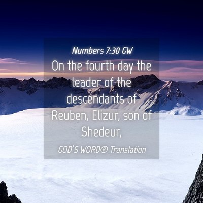Picture 04 - Numbers 7:30 GW - On the fourth day the leader of the descendants - Bible Verse Picture