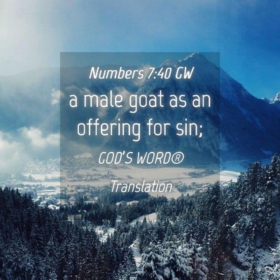 Picture 04 - Numbers 7:40 GW - a male goat as an offering for - Bible Verse Picture