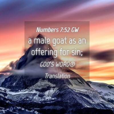 Picture 04 - Numbers 7:52 GW - a male goat as an offering for - Bible Verse Picture