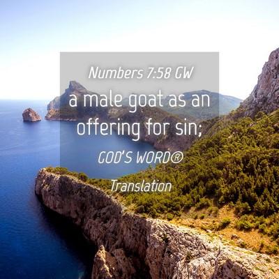Picture 04 - Numbers 7:58 GW - a male goat as an offering for - Bible Verse Picture